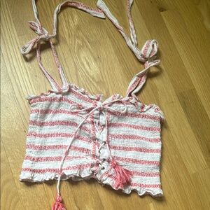 Free people Striped Pink and White Women's Top size small